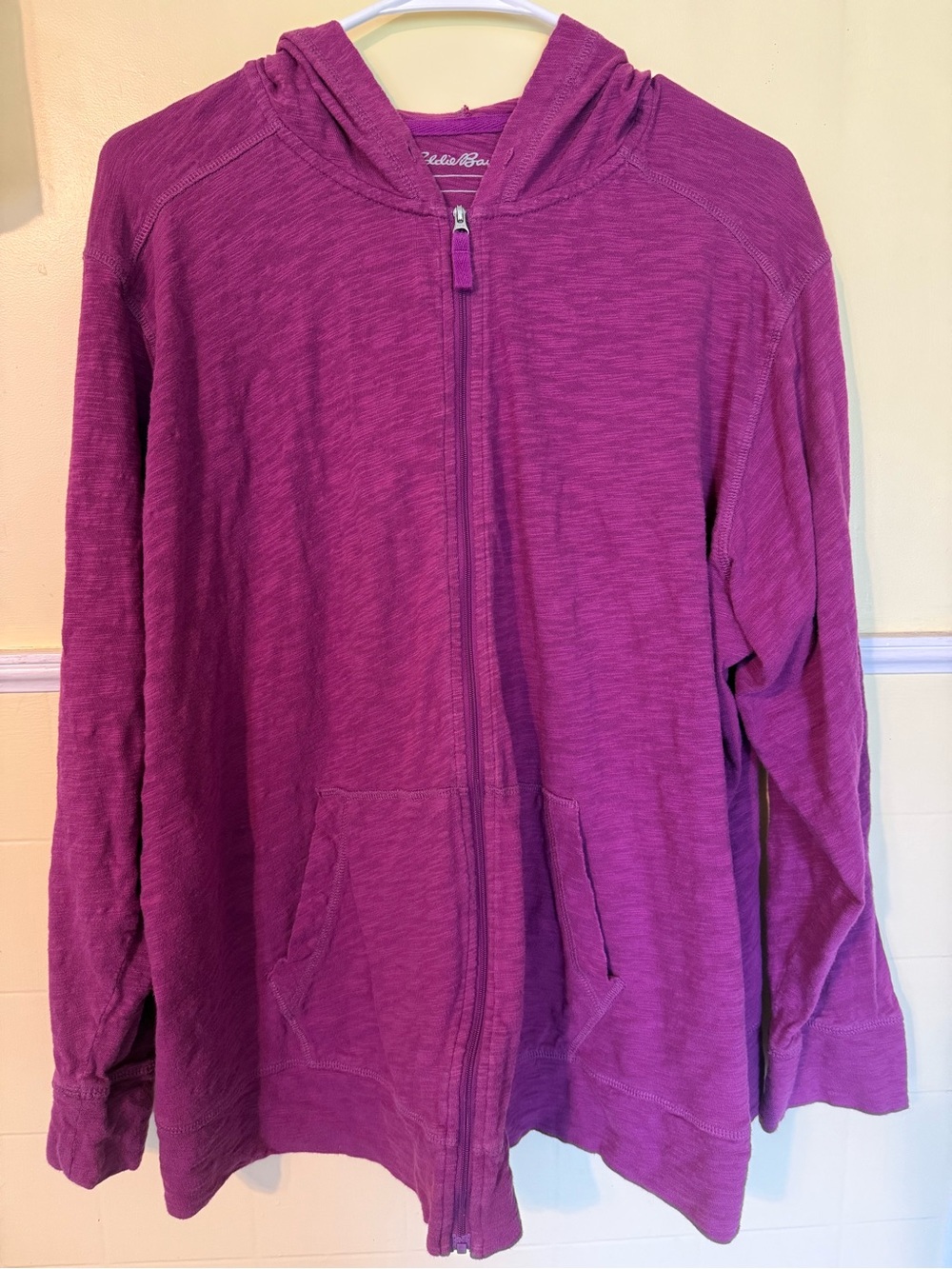 Eddie Bauer Women's Deep Magenta Light Weight Full-Zip Hoodie